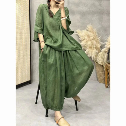 Loose Ramie Set For Women