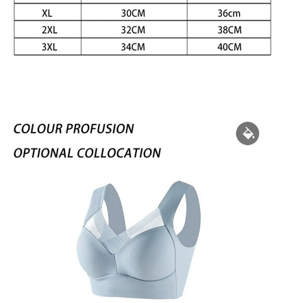 Women Lace Sport Bras Plus Size Seamless Bra Bralette Backless Lady Brassiere Vest Female Gathers Shock-Proof Wireless Top L-3XL