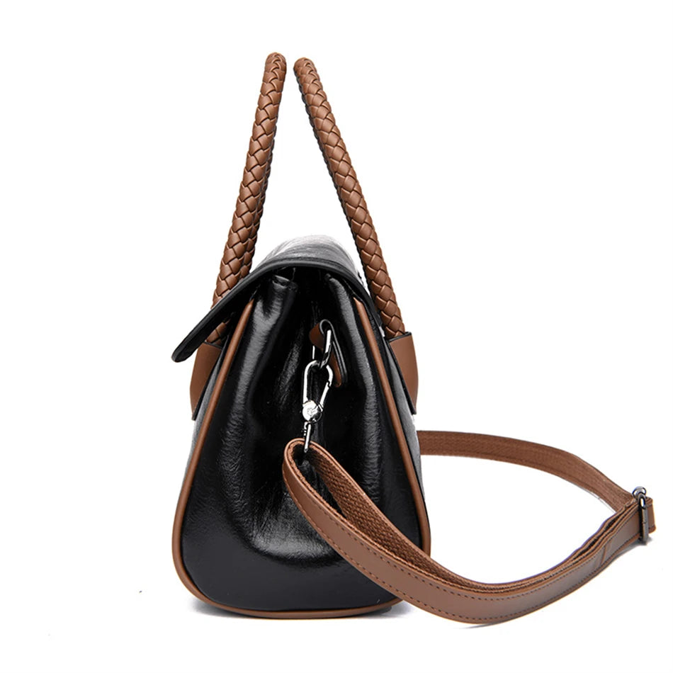 2024 High Quality Soft Leather Women's Handbag Luxury Designer Girl Boston Bag Luxury Large Capacity Shoulder Bags Sac A Main
