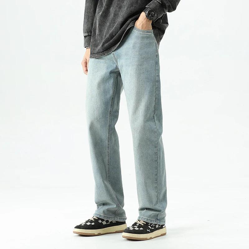 Men's Thin Straight-leg Loose Jeans Summer New Classic Style Advanced Stretch Loose Pants 7 Colors Available Size 35 42