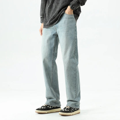 Men's Thin Straight-leg Loose Jeans Summer New Classic Style Advanced Stretch Loose Pants 7 Colors Available Size 35 42