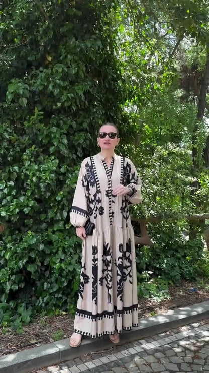 Abaya Muslim Dress Party Women Long Robe Print Jalabiya Eid Ramadan Morocco Dubai Abayas Kaftan Islam Arab Modest Vestidos