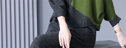 Self Made Knitted Two-piece Set for Women's 2024 Spring Clothing Set Socialite Temperament Wide Leg Pants Sweater Set Commuting