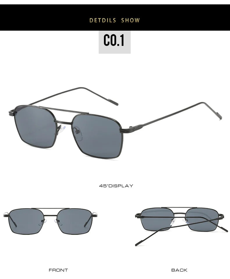 Dropshipping Fashion Square Sunglasses Men Women Metal Sun Glasses Retro Sun Glasses Vintage High Quality Gafas Oculos De Sol