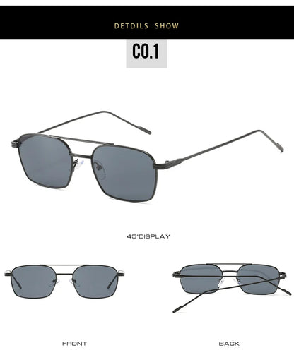 Dropshipping Fashion Square Sunglasses Men Women Metal Sun Glasses Retro Sun Glasses Vintage High Quality Gafas Oculos De Sol