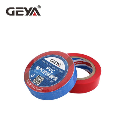 GEYA Color Electrical Insulation Tape Electrical Tape Ultra-Adhesive PVC Waterproof Tape 1 Roll 10 Meters Black Red Blue Yellow