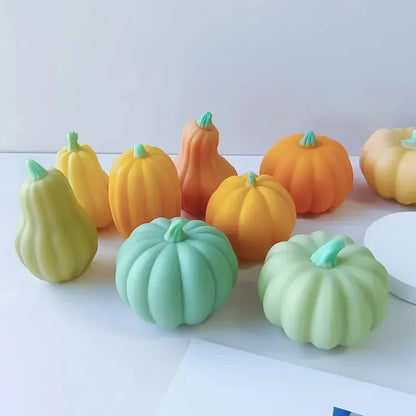 Halloween Pumpkin Mold DIY Aromatherapy Candles Resin Plaster Ornaments Mould Handmade Soap Candle Making