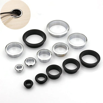 Computer Desk Cable Grommets Wire Hole Cover Cabinet Vent Decorative Ring Cable Outlet Port Furniture Hardware Desk Accessories