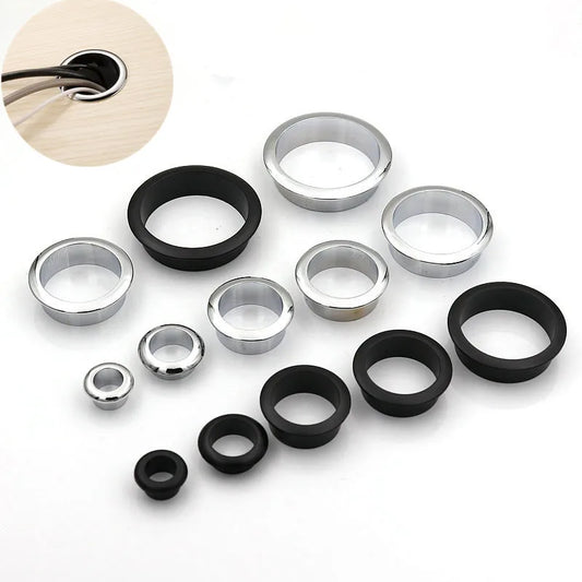 Computer Desk Cable Grommets Wire Hole Cover Cabinet Vent Decorative Ring Cable Outlet Port Furniture Hardware Desk Accessories