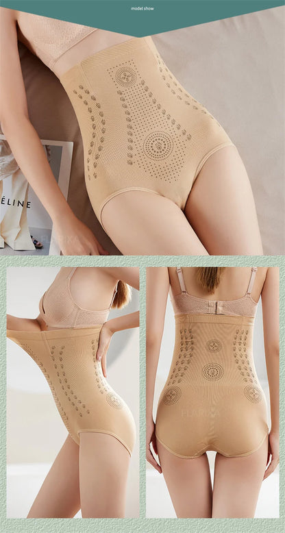 Flarixa Seamless Women Tummy Control Panties High Waist Flat Belly Shaping Panties Slimming Belly Underwear Antibacterial Briefs