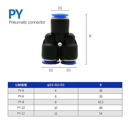 Pneumatic Fitting Fittings Quick Connector Air Water Hose Tube Connectors Plastic PU PY 4mm 6mm 8mm 10mm 12mm Push Into Plug