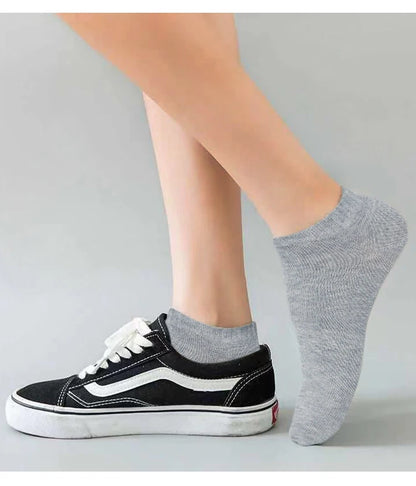 5 Pairs Low Cut Men Socks Solid Color Black White Breathable Cotton Socks Male Sport Short Socks Business Women Men