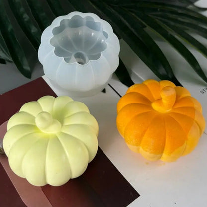DIY Silicone Pumpkin Candle Mold white 3D Pumpkin Mould Smooth Pumpkin Soap Mold Halloween