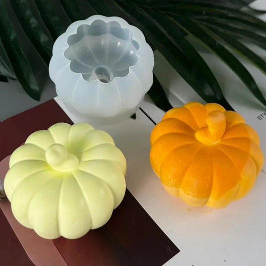 DIY Silicone Pumpkin Candle Mold white 3D Pumpkin Mould Smooth Pumpkin Soap Mold Halloween