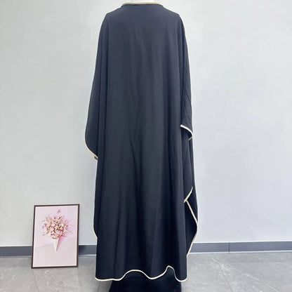 Muslim Women Dress Two Piece Set Eid Ramadan Morocco Dubai Open Abayas Vestidos Arab Cardigan Robe Suit Islam Modest Kaftan