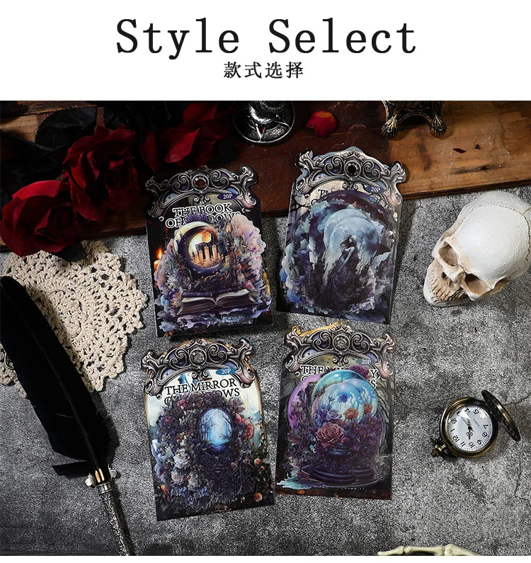 20Pcs Halloween Dark Vintage Series Scrapbooking Stickers Pack Material Perfect for Collage Journaling Diy Supplies