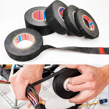 15M Heat Resistant Tape Coroplast Adhesive Automotive Cloth Tape For Car Cable Harness Wiring Fabric Loom Electrical Heat Tapes