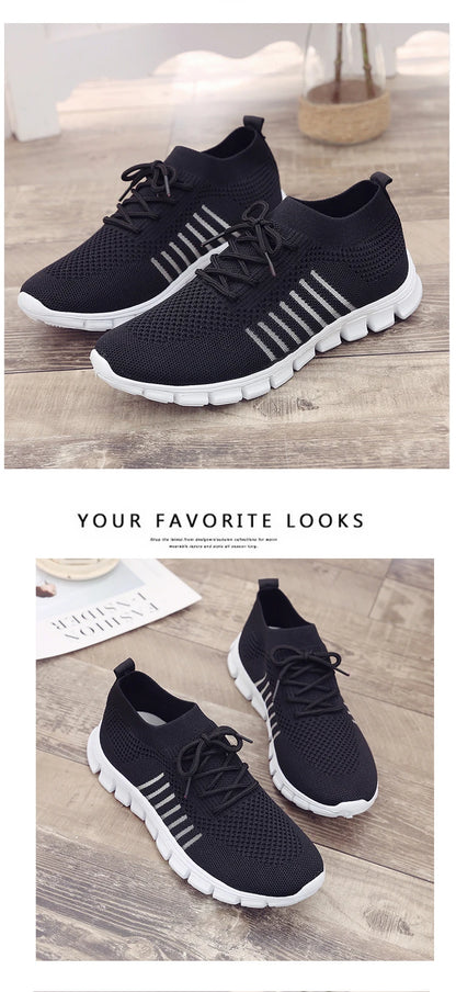 Women Mesh Breathable Shoes Slip on Flat Shoes Woman Tenis Ladies Casual Shoes  Walking Footwear Sneakers Womens Vulcanize Shoes