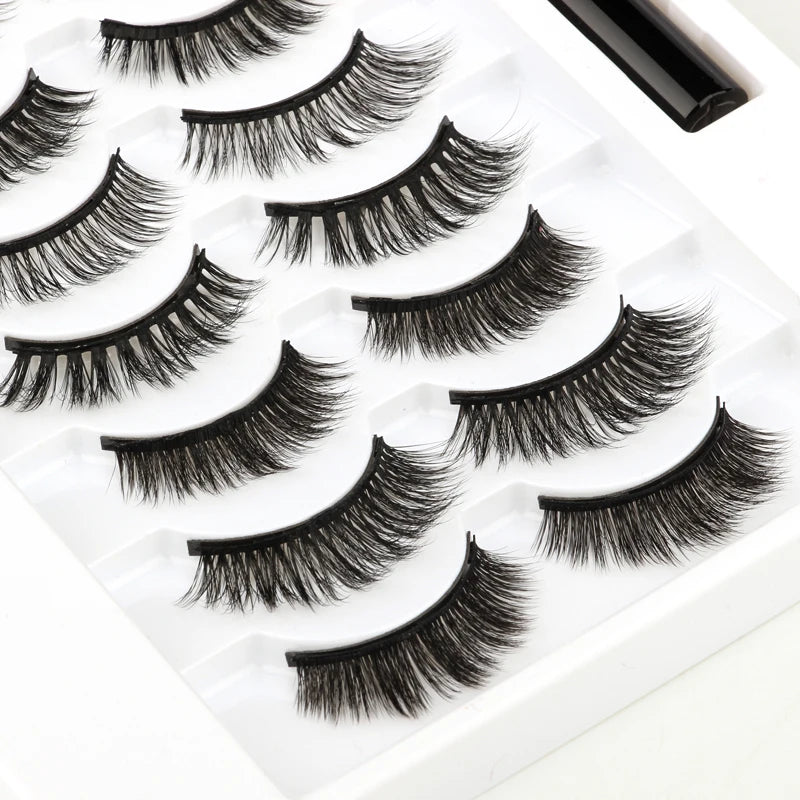 Magnetic Eyelashes Set 3/4/5/10 Pairs Natural Magnet False Eyelashes Makeup Kit Reusable Soft Mink Lashes Eyelash Extension Tool
