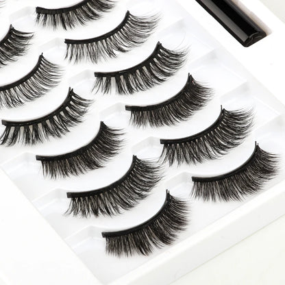 Magnetic Eyelashes Set 3/4/5/10 Pairs Natural Magnet False Eyelashes Makeup Kit Reusable Soft Mink Lashes Eyelash Extension Tool
