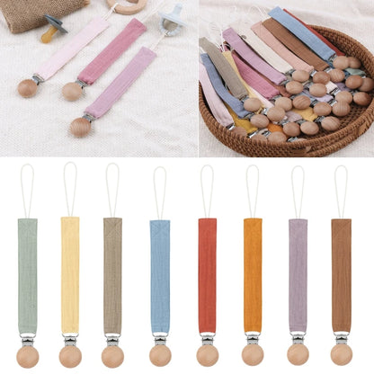 Baby Cotton Pacifier Chain Beech  Pacifier Clip Infant Teething Toy Holder Dropshipping