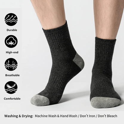 6/12 Pairs Men's Cotton Running Crew Socks Middle Tube High Quality Casual Breathable Sports Socks For Men and Women Soft Sock