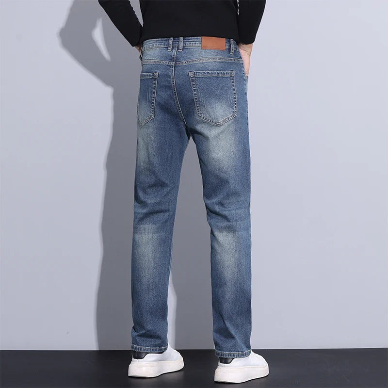 2024 new case fashion trend Youth light business jeans fashion versatile MEN'S loose straight pants MEN'S pants