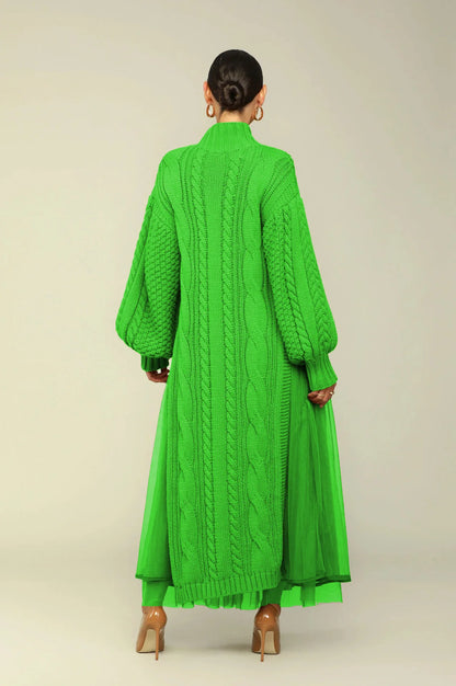 Muslim Women Knitting Dress Modest Robe Vestidos Dubai Saudi Arabic Morocco Abaya Jalabiya Eid Ramadan Knitted Dresses Abayas
