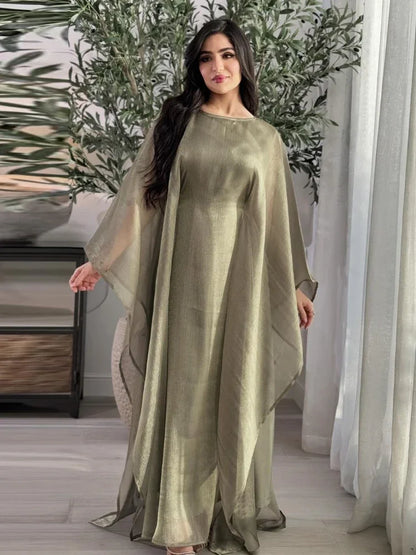 Modest Dress for Women Abaya Bat Sleeve Long Robe Ramadan Morocco Dubai Abayas Kaftan Islam Eid Muslim Vestidos Jalabiya Dresses