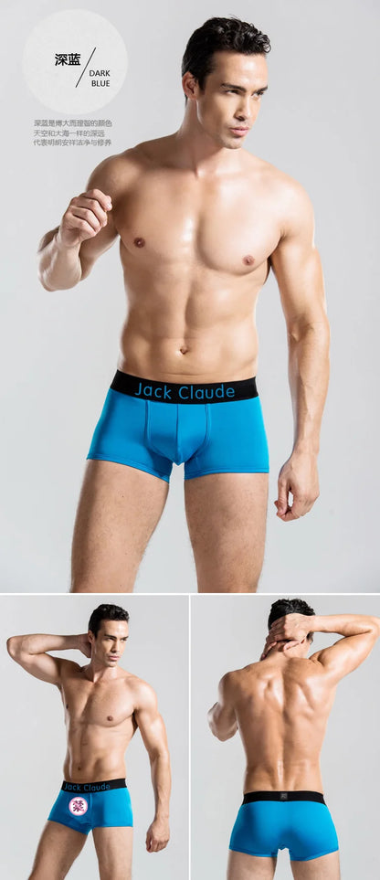 5Pcs/ Men's Underwear Boxer Brand Panties Breathable Modal Milk Silk Sexy Soft Casual Solid Color Underwear Boxer Men's Panties