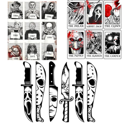Halloween Patches Heat Transfer Stickers Patches for Clothing Parches Termoadesivos Horror Moive Iron on Patches Thermocollant