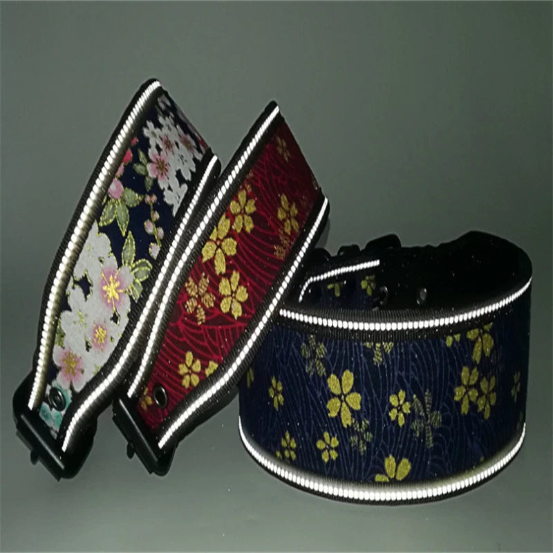 10 Colors Reflective Puppy Big Dog Collar with Buckle Adjustable Pet Collar for Small Medium Large Dogs Pitbull Leash Dog Chain