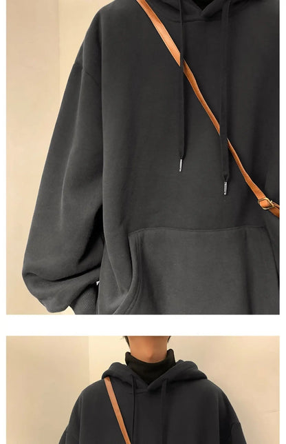 6 Colors Spring Autumn Solid Hoodie Men Harajuku Fashion Casual Oversized Hoodies Women Loose Hooded Sweatshirt Streetwear Y2k