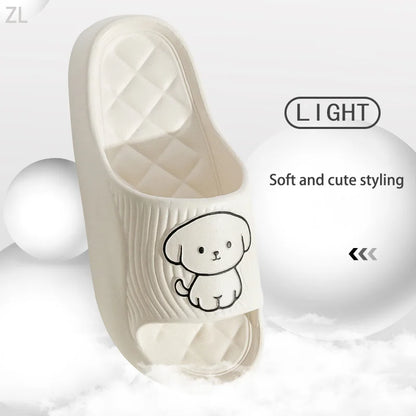 Lovely Couple Pillow Slippers for Women's Summer 2024 New Bathroom Bath Anti Slip Indoor Home Eva Thick Sole Sandals