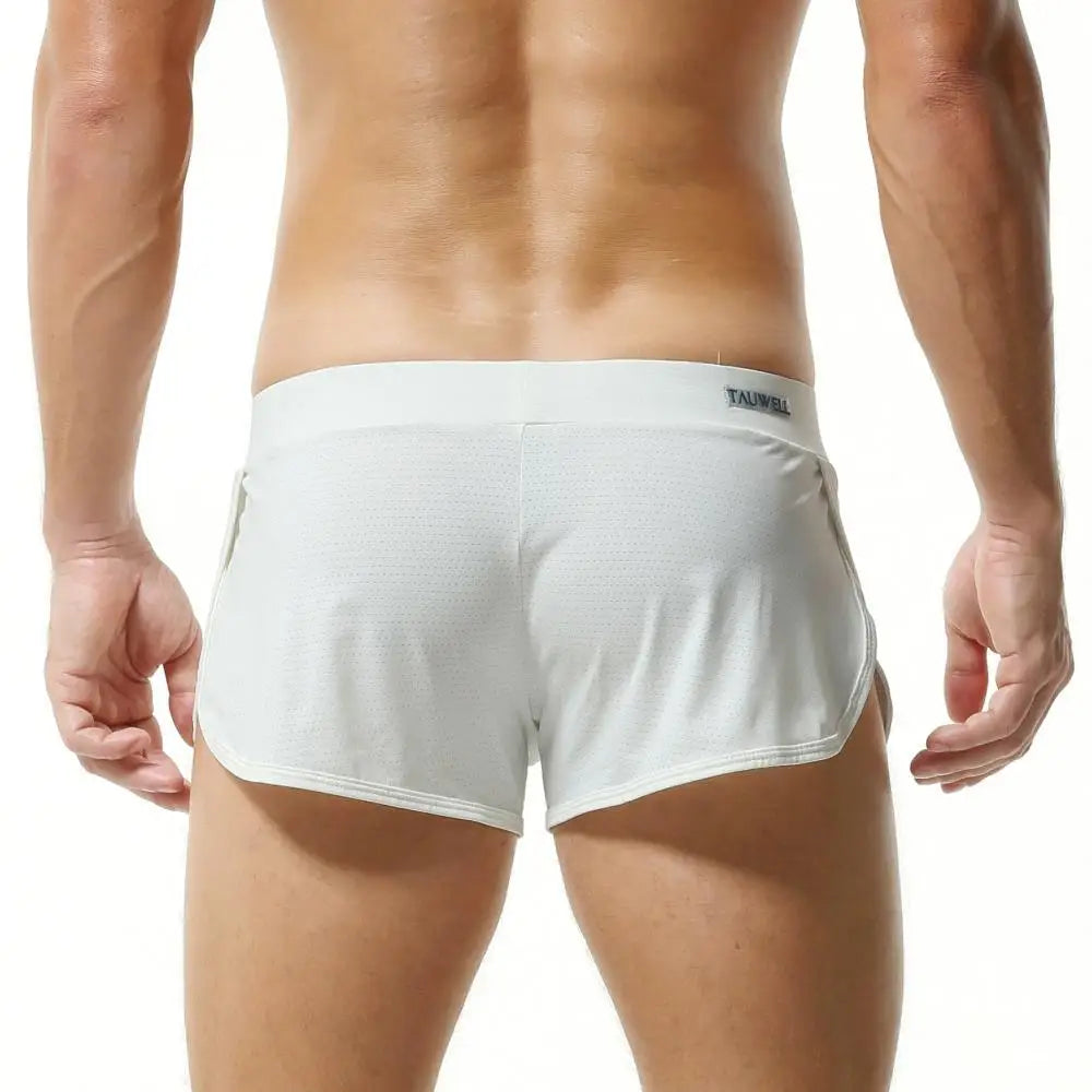 TAUWELL Men's Sleepwear Shorts Mesh Breathable Pajamas Shorts Sexy Underwear Boxer Shorts Soft Loose Lounge Home Sleep Bottoms
