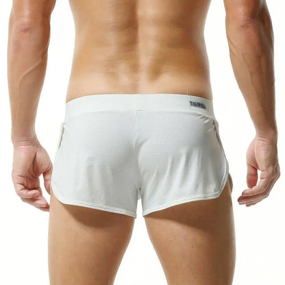 TAUWELL Men's Sleepwear Shorts Mesh Breathable Pajamas Shorts Sexy Underwear Boxer Shorts Soft Loose Lounge Home Sleep Bottoms