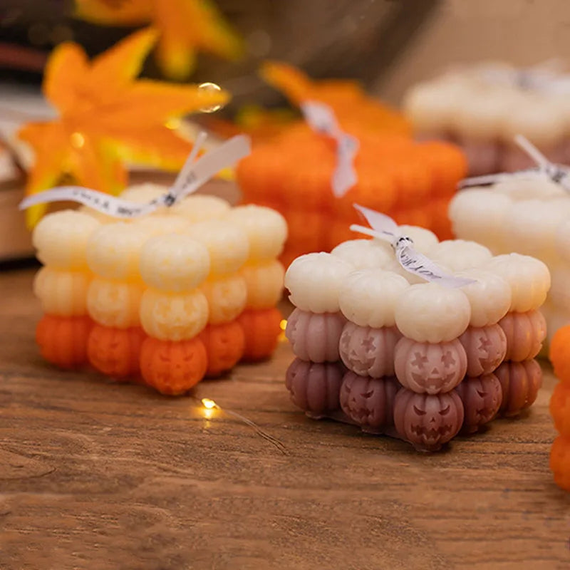 Skull Pumpkin Rubik's Cube Candle Silicone Mold Handmade Halloween Skeleton Decoration Aromatherapy Candle Plaster Resin Mould