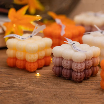 Skull Pumpkin Rubik's Cube Candle Silicone Mold Handmade Halloween Skeleton Decoration Aromatherapy Candle Plaster Resin Mould