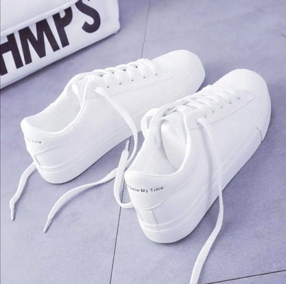 2024 Women Sneakers Fashion Breathble Vulcanized Shoes Pu Leather Platform Shoes White Lace Up Casual Shoes Zapatos Mujer