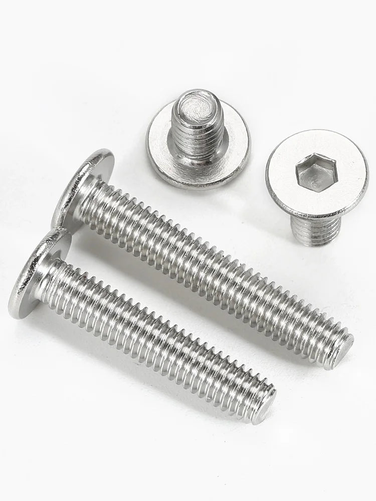 M6 M8 M10 M12 CM Hex Hexagon Socket Ultra Thin Super Low Flat Wafer Head Allen Cap Screw Bolt 304 stainless steel Length 6~120mm