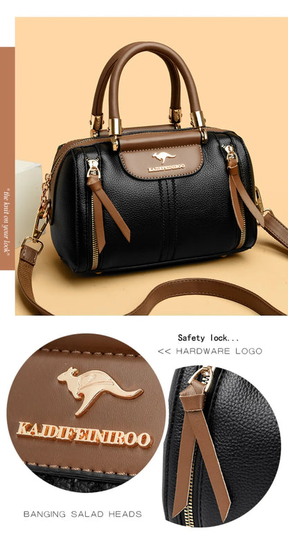 Genuine Luxury Shoulder Croosbody Bags for Women Designer Casual Tote Female Boston Quality Soft Leather Purses and Handbags Sac