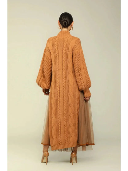 Muslim Women Knitting Dress Modest Robe Vestidos Dubai Saudi Arabic Morocco Abaya Jalabiya Eid Ramadan Knitted Dresses Abayas