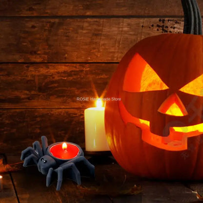 Spider Candle Holder Silicone Mold Candle Light Pumpkin Lamp for Home Bar Haunted House Halloween Decor