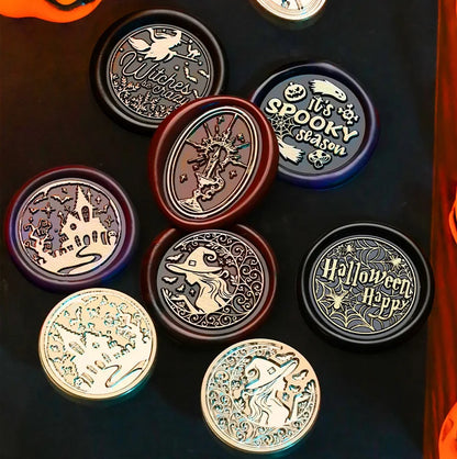 Halloween Stamp Copper Head Wax Seal Skeleton Ghost Pumpkin Witch Sealing Tool DIY Scrapbooking Envelope Invitation Card Decor