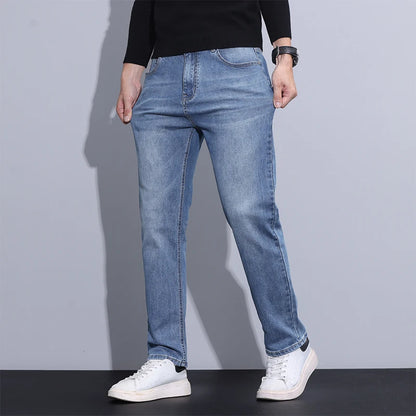 2024 new case fashion trend Youth light business jeans fashion versatile MEN'S loose straight pants MEN'S pants