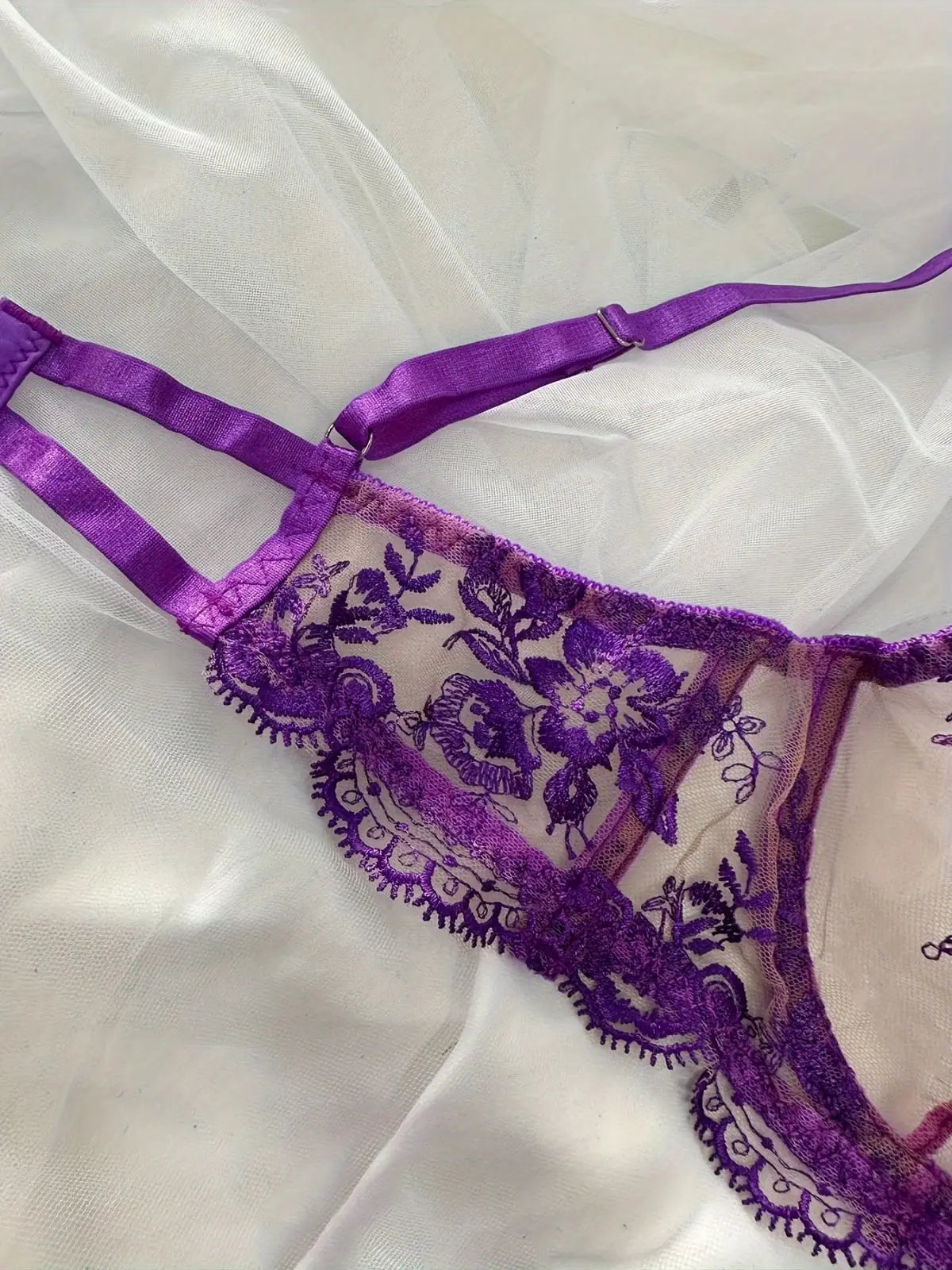 Ellolace Fancy Lingerie Lace Embroidery Fairy Seamless Tulle Underwear See Through Exotic Sets Floral Beautiful Bilizna Set