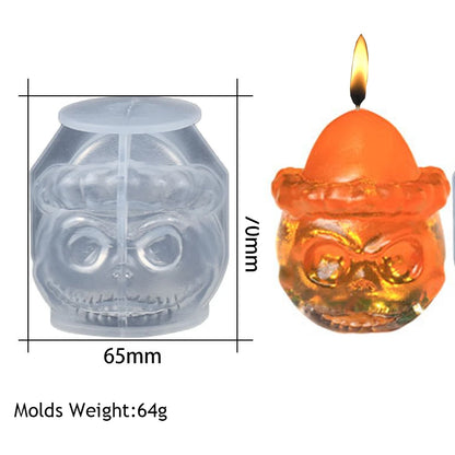 Halloween Ornament Candle Silicone Mold  DIY Handmade Epoxy Resin Pumpkin Tombstone Triple Skulls Wax Craft Molds Party Supplies