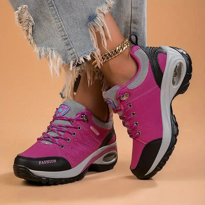 Women Platform Sneakers Casual Fashion Running Shoes For Women Comfortable Vulcanize Sport Shoes Leather Walking Climbing Shoes