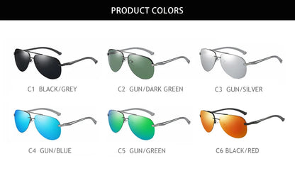 Fashion Rimless Pilot Polarized Sunglasses Men Women High Quality Aluminum Magnesium Sun Glasses Male Classic Driving Shades