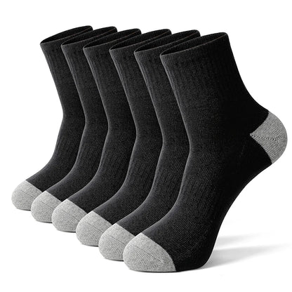 6/12 Pairs Men's Cotton Running Crew Socks Middle Tube High Quality Casual Breathable Sports Socks For Men and Women Soft Sock